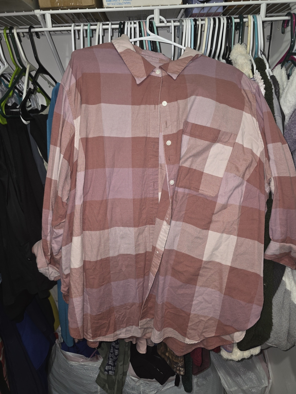 Ava & Viv Pink and Rose Plaid Button-Down Shirt